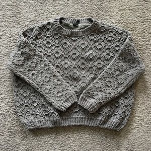 Gray Open Knit Sweater by Moon&Madison Size S